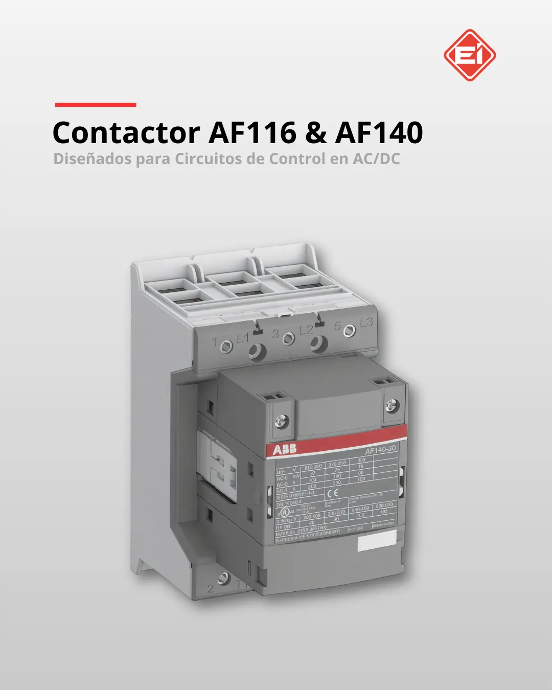 Modelos Contactor AF116, AF140 - Electroingenieria del Bajio